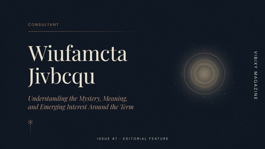 Consultant Wiufamcta Jivbcqu: Understanding the Mystery, Meaning, and Emerging Interest Around the Term